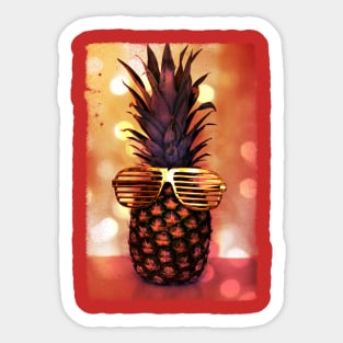 Pineapple with Grill Glasses Sticker